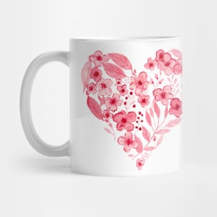 Watercolor Heart Art Print - Valentines Heart - Valentines Love - Floral Heart Mug